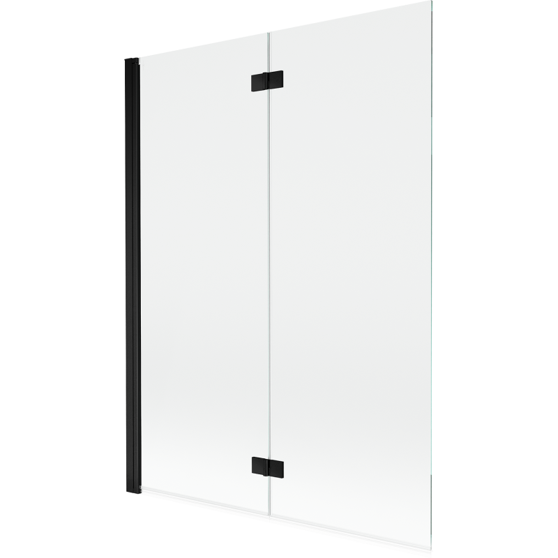 Mexen Mist parawan nawannowy 2-skrzydłowy lewy 130 x 150 cm, transparent, czarny - 8A9-130-002-70-00-L