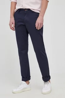 Spodnie męskie - Gant Spodnie męskie kolor granatowy proste - grafika 1