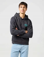 Bluzy męskie - WRANGLER SMALL LOGO HOODIE FADED BLACK 112364094 XXL - miniaturka - grafika 1