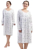 Piżamy damskie - Koszula Nocna bawełniana 1XL Vienetta z długim rękawem duże rozmiary +size - miniaturka - grafika 1