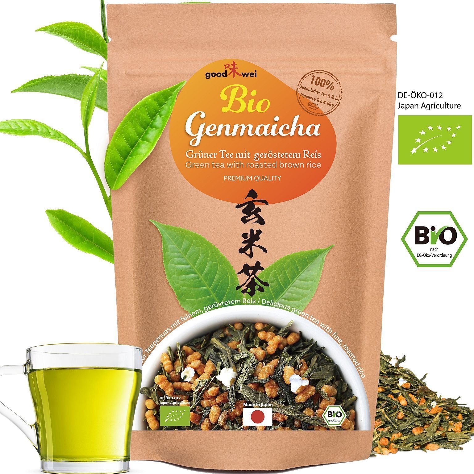 Japońska Zielona Herbata Genmaicha Premium, 120g