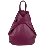 Torebki damskie - Zgrabny bordo buraczek plecak skórzany VERA PELLE - miniaturka - grafika 1