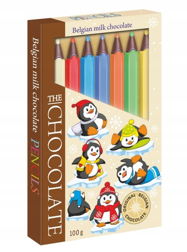 Czekoladowe kredki 100g pingwinki