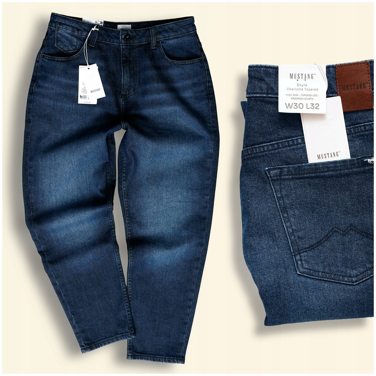 MUSTANG NOWE Jeansy Charlotte Tapered High Rise W30 L32 - Mom Fit