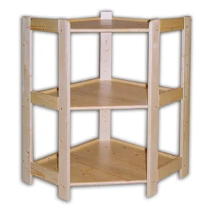 B2B Partner Regał drewniany narożny 3 półki, 890x600x335 mm 11130 - Szafy i regały magazynowe - miniaturka - grafika 1