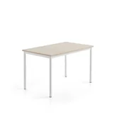 Meble do szkół i przedszkoli - Stół SONITUS PLUS, 1200x700x720 mm, laminat HPL jesion, redukcja hałasu, biały - miniaturka - grafika 1