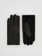 Czapki męskie - Reserved - Dzianinowe rękawiczki - czarny - miniaturka - grafika 1