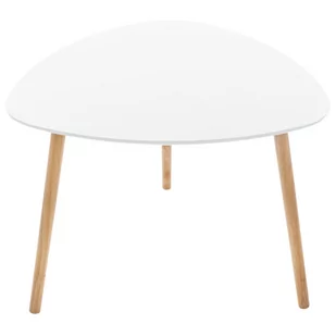 Atmosphera Créateur d'intérieur Atmosphera Créateur dintérieur Uniwersalny stolik kawowy o wymiarach 60x60x45 cm z blatem w kolorze białym nóżki drewniane funkcjonalny i praktyczny 157058A - Ławy i stoliki kawowe - miniaturka - grafika 1