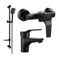 Baterie umywalkowe - Mexen Caro DF62 zestaw prysznicowy, czarny - miniaturka - grafika 1