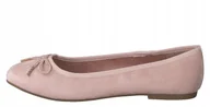 Baleriny - Tamaris Damskie Baleriny Różowe Z Kokardą 36 1Żdh - miniaturka - grafika 1