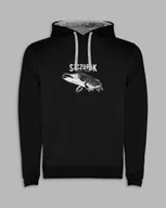 Bluzy męskie - BLUZA Z KAPTUREM SZCZUPAK Czarny XL - miniaturka - grafika 1