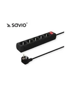 Listwy zasilające - SAVIO LZ-01 Listwa zasilająca przeciwprzepięciowa 5 gniazd 1,5m - miniaturka - grafika 1