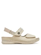 Sandały damskie - Rieker Sandały V7473-61 Écru - miniaturka - grafika 1