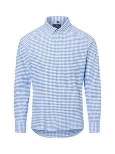 Nils Sundström Męska koszula casual Mężczyźni Slim Fit Bawełna niebieski w kratkę, S - Koszule męskie - miniaturka - grafika 1