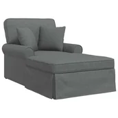 Szezlongi - vidaXL Chaise Lounge z Fartuszkiem Ciemnoszary 91 x 157 x 91 cm - miniaturka - grafika 1