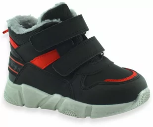 Buty zimowe sportowe dziecięce Wojtyłko 24127 Czarne - Buty dla chłopców - miniaturka - grafika 1