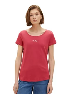 Koszulki i topy damskie - TOM TAILOR Damska koszulka z napisem, 15333 - Frozen Berry Sorbet, 3XL - grafika 1