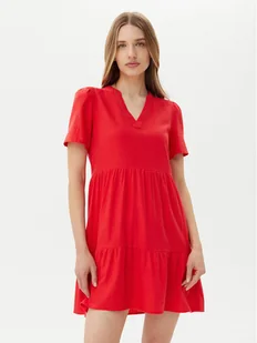 ONLY Sukienka letnia Tiri-Caro 15310970 Czerwony Regular Fit - Sukienki - miniaturka - grafika 1