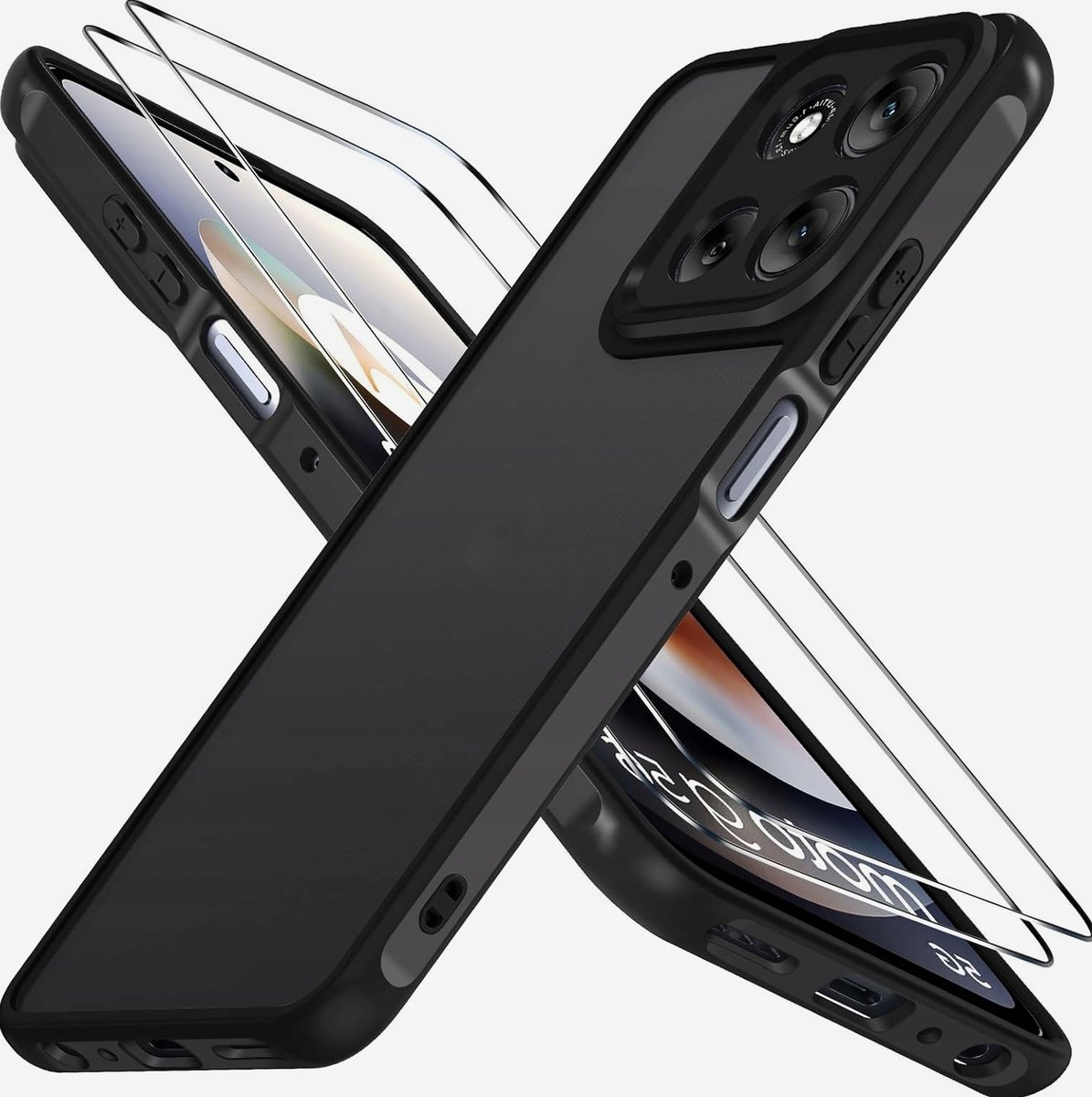 Etui zestaw i szkło do telefonu 2 sztuki matowy przezroczysty