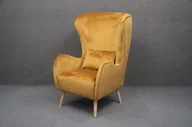 Fotele - Fotel Uszak Pedro Tapicerowany Żółty 78X85X117 Cm B 6006 - miniaturka - grafika 1