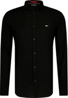 Koszule męskie - Tommy Jeans koszula męska czarna Slim Fit, Rozmiar L - miniaturka - grafika 1