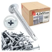 Wkręty - Wkręty do metalu samowiercące z łbem podkładkowym 4,2x50mm 100szt. - miniaturka - grafika 1