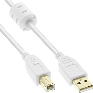 InLine Kabel USB Ferrytowy USB A/B 3m Biały 34535W - Kable USB - miniaturka - grafika 1