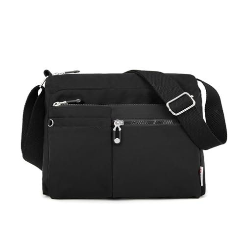 ETidy Torba crossbody dla kobiet wodoodporna lekka codzienna torebka na ramię torebka torba na książki, Czarny, Medium