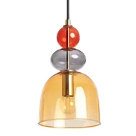 Lampy sufitowe - Zwieszana lampa Koloreno ABR-KOLO2-A Abruzzo bursztynowy czerwony dymiony - miniaturka - grafika 1
