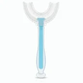 Szczoteczki do zębów dla dzieci - Silikonowa szczoteczka do zębów dla dzieci w kształcie U (niebieska) Bocioland - miniaturka - grafika 1