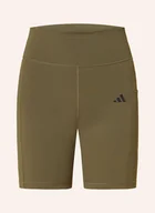 Spodenki damskie - Adidas Szorty Treningowe Opt Rib braun - miniaturka - grafika 1
