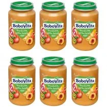 BoboVita Deserek Brzoskwinie jabłka banany i kiwi po 6 miesiącu zestaw 6 x 190 g - Desery dla dzieci - miniaturka - grafika 1