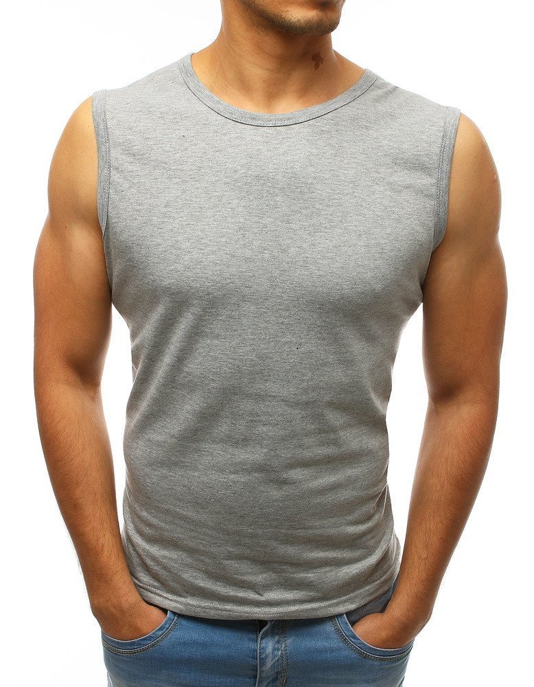 Tank top męski bez nadruku jasnoszary Dstreet RX3498-S