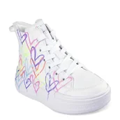 Buty dla dziewczynek - Skechers Modne buty dla dziewczynek Hyperlift, biały i kolorowy, 13.5 UK - miniaturka - grafika 1