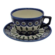 Filiżanki - Ceramiczny filiżanka kwadratowa Bolesławiec - miniaturka - grafika 1