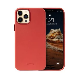 Crong Essential Cover Magnetic - Etui ze skóry iPhone 12 Pro Max MagSafe (czerwony) - Etui i futerały do telefonów - miniaturka - grafika 1