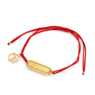 ankabizuteria.pl Bransoletka srebrna na sznurku z żółtym bursztynem - Bransoletki - miniaturka - grafika 1