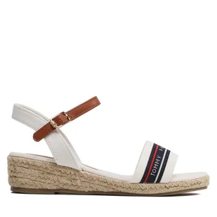 Espadryle Tommy Hilfiger Rope Wedge T3A7-32777-0048X100 M Biały - Buty dla dziewczynek - miniaturka - grafika 1