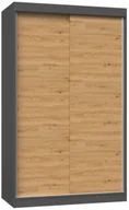 Szafy - Szafa z drzwiami przesuwnymi antracyt + dąb artisan 120 cm A9-L69 - miniaturka - grafika 1