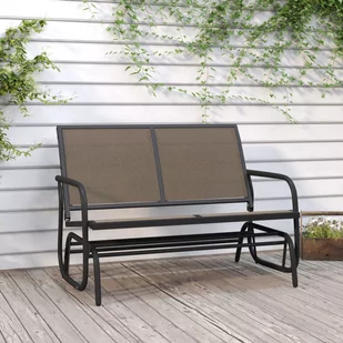 vidaXL Huśtawka ogrodowa, brązowa, 120,5x76x86,5 cm, textilene i stal - Huśtawki - miniaturka - grafika 1
