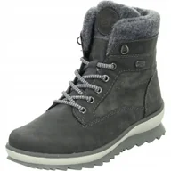 Botki damskie - RIEKER BOTKI DAMSKIE SZARE OCIEPLANE NA ZAMEK 39 Ż7E - miniaturka - grafika 1