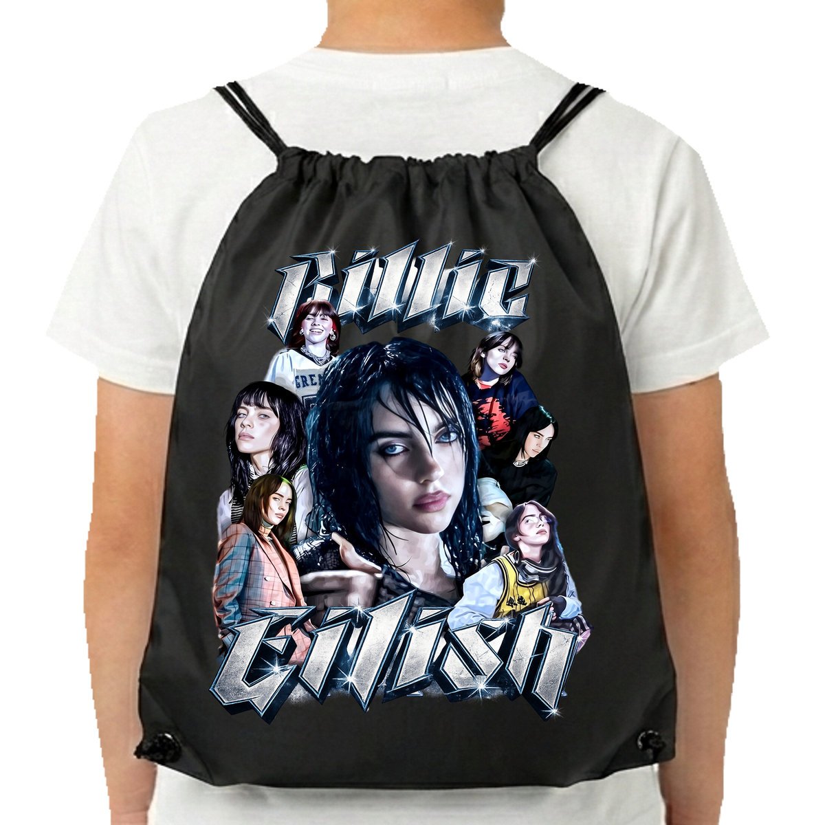 Billie Elish Plecak Aesthetic Worek Miejski Koncert Prezent P419 Czarny