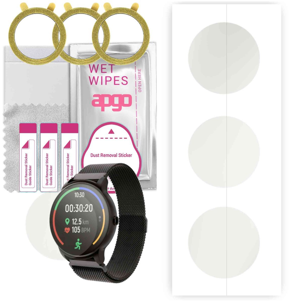 3x Folia hydrożelowa MATOWA do Forever Forevive2 SB-330 - apgo Smartwatch Hydrogel MATTE Protection Ochrona na ekran smartwatcha