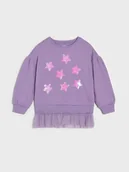 Swetry dla dziewczynek - Sinsay - Bluza z tiulowym dołem - fioletowy - miniaturka - grafika 1