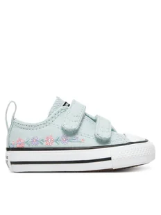 Converse Trampki Chuck Taylor All Star Florals A11785C Błękitny - Buty dla dziewczynek - miniaturka - grafika 1