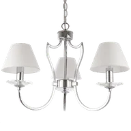 Lampy sufitowe - Lampa wisząca abażur RIGA P03755CH-WH - Cosmo Light - miniaturka - grafika 1