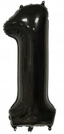 Balony i akcesoria - Duża CYFRA balon XXL 100cm BLACK CZARNA urodziny 1 - miniaturka - grafika 1