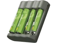 Ładowarki i akumulatory - Ładowarka akumulatorów NiMH GP B441 + 2 akumulatory AA 1300 mAh AAA 650 Szary - miniaturka - grafika 1
