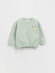 Reserved - Bawełniana bluza z nadrukiem - jasnozielony - Bluzy i sweterki niemowlęce - miniaturka - grafika 1