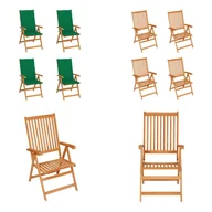 Fotele i krzesła ogrodowe - vidaXL Krzesła ogrodowe 4 szt. z zielonymi poduszkami z litego drewna tekowego - krzesło ogrodowe - krzesła ogrodowe - fotel ogrodowy - krzesło składane - miniaturka - grafika 1